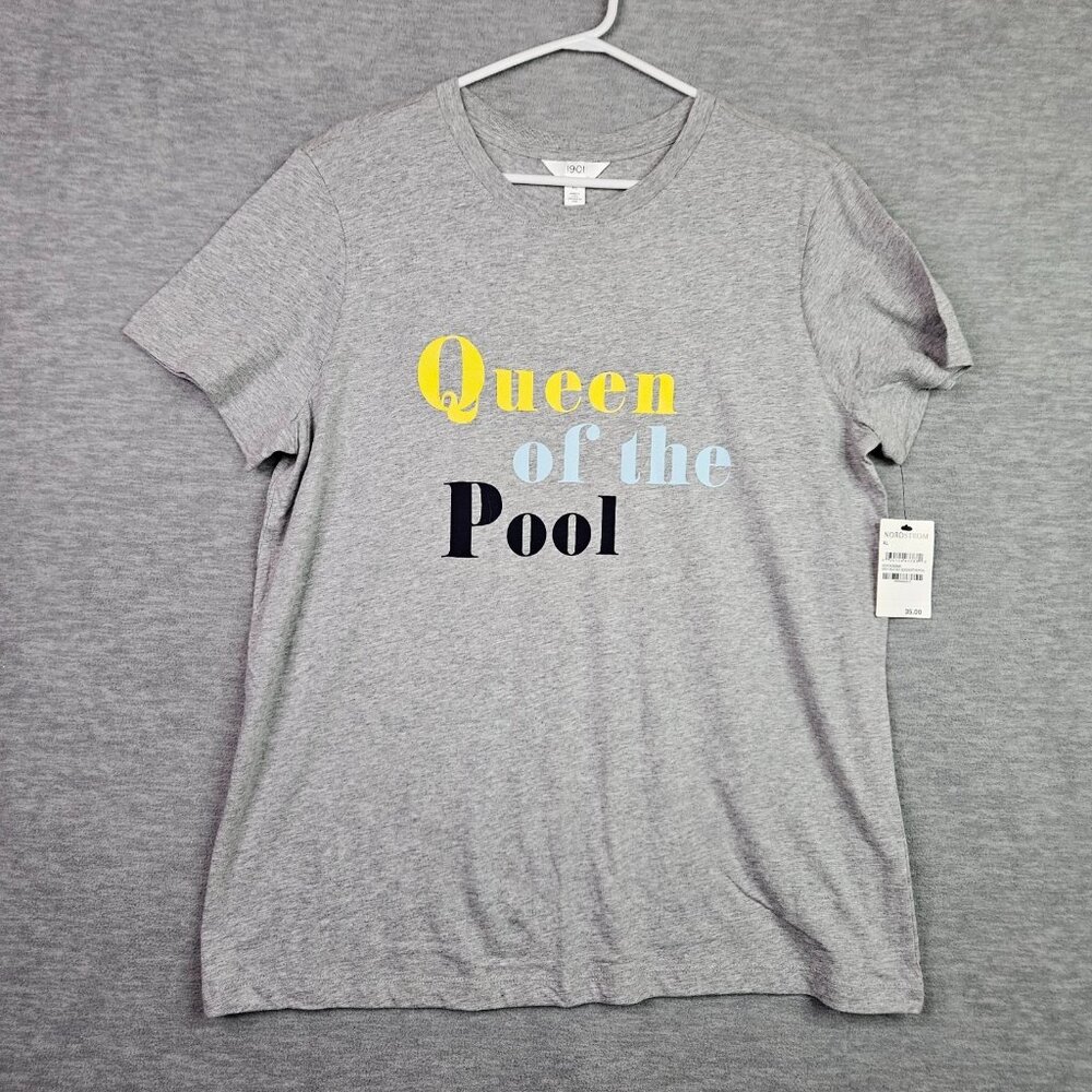 1901 Nordstrom Women's Sz XL Gray Heather Queen of the Pool Graphic T Shirt NWT
